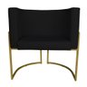 Kit 2 Poltronas Decorativa Luana Base Gold Pu Preto - Montanaris Decor Md Montanaris Decor - 3