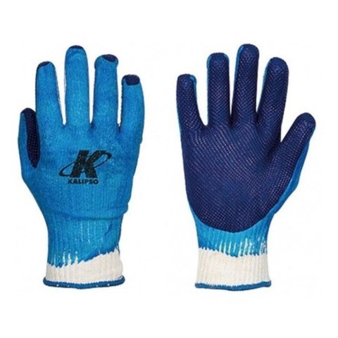 Luva Algodão/latex Blue Grip G Kalipso - Kit C/6 Pares