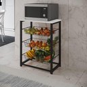 Ver imagem 1 de Fruteira Com Suporte Para Micro-Ondas Barcelona Aço Preto Cesto Preto Tampo Branco Cor: Preto