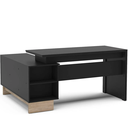 Ver imagem 6 de Mesa para Escritório em L Gaveta com Chave Los Angeles 3 Gavetas 274,4cm Preto E Carvalho Claro