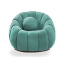 Ver imagem 7 de Poltrona Decorativa Orgânica Giratória com Puff Cloud Bouclê Azul Turquesa E03 - D’Rossi