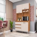 Ver imagem 1 de Kit Cozinha Compacta 3 Portas 3 Gavetas Smart Incorplac - Cedro/champanhe