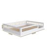 Cama Montessoriana Casal Infantil Com Colchão Branco Aconchego Shop JM - 4
