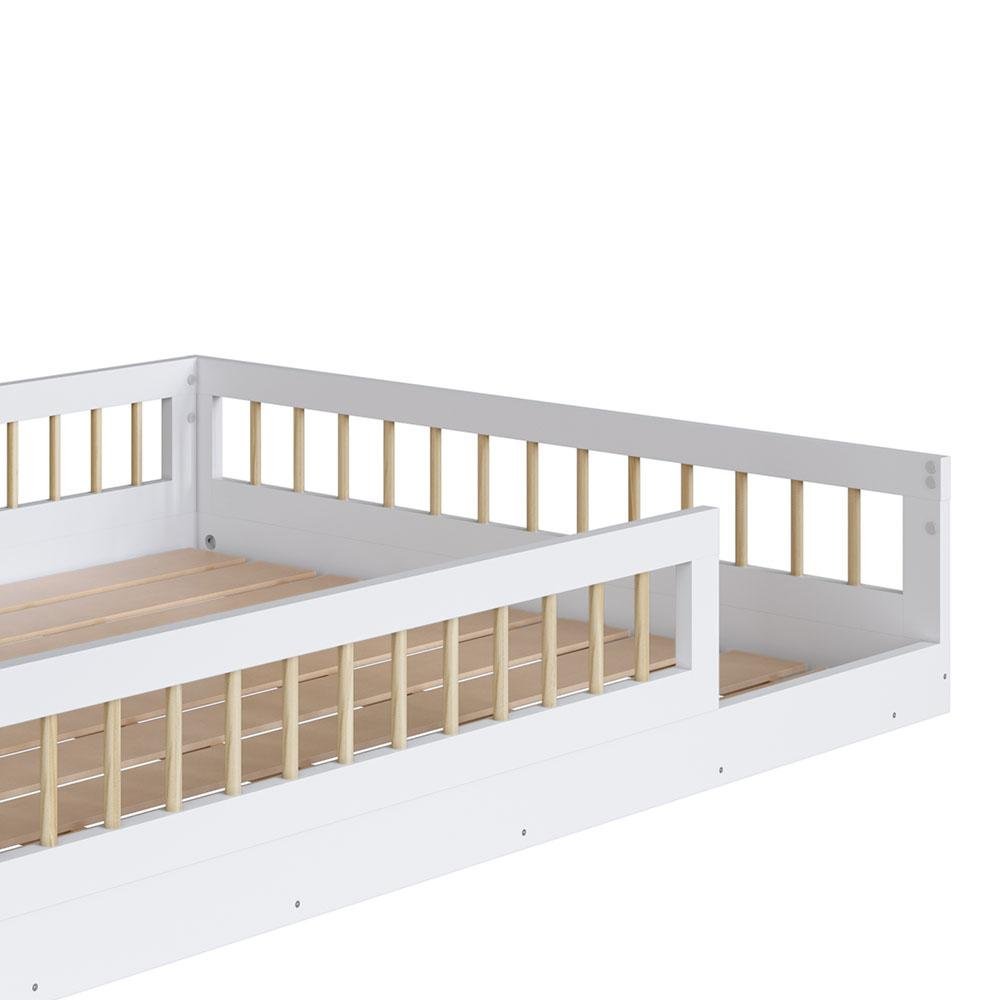 Cama Montessoriana Casal Infantil Com Colchão Branco Aconchego Shop JM - 3