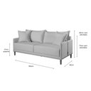 Ver imagem 3 de Sofá 2 Lugares Fixo Living Madri Veludo Cinza 1,80m