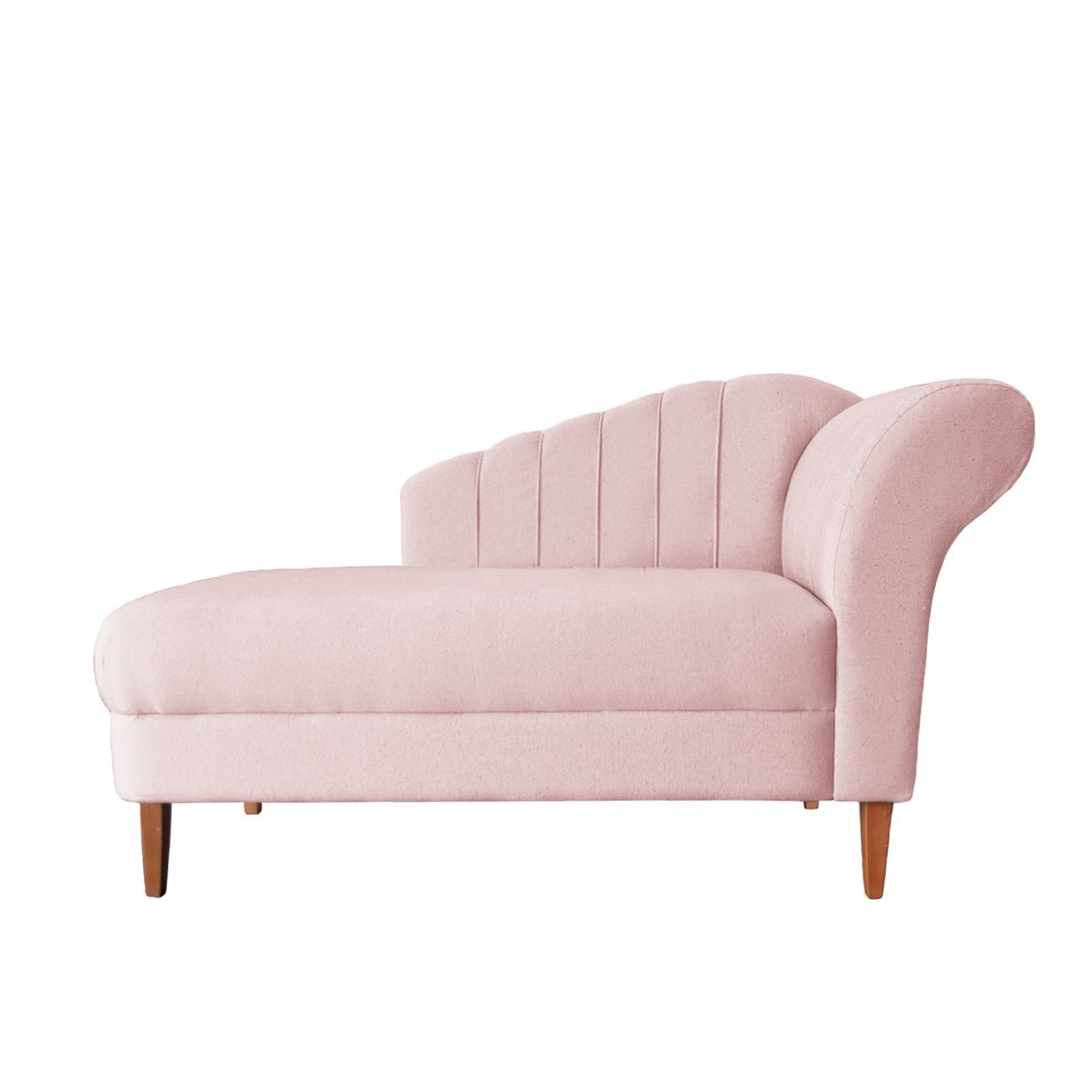 Recamier Divã Olivia 1,40cm Suede Rosa Bebe - Lares Decor