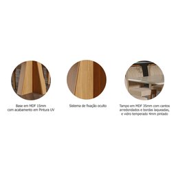 Conjunto Sala de Jantar Mesa Maite 130x80 cm e 4 Cadeiras Juliana Cimol Nature/Off White/Madeira/Nud - 4