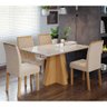 Conjunto Sala de Jantar Mesa Maite 130x80 cm e 4 Cadeiras Juliana Cimol Nature/Off White/Madeira/Nud - 1