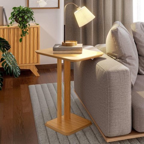 Mesa de Canto Carvalho Rose Retangular MDF Madeira 60cm Amadeirado