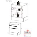 Ver imagem 5 de Balcão Cozinha para Cooktop 70cm com Rodapé 1 Porta 1 Gaveta Veneza Multimóveis V2118 Preto/dourado