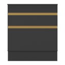 Ver imagem 3 de Balcão Cozinha para Cooktop 70cm com Rodapé 1 Porta 1 Gaveta Veneza Multimóveis V2118 Preto/dourado