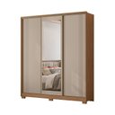 Ver imagem 2 de Guarda-Roupa Casal Frisado 3 Portas de Correr 4 Gavetas com Espelho e Pés Dallas Marrom/Carvalho/Fendi