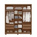 Ver imagem 5 de Guarda-Roupa Casal Frisado 3 Portas de Correr 4 Gavetas com Espelho e Pés Dallas Marrom/Carvalho/Fendi
