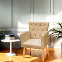 Ver imagem 2 de Kit Poltrona Capitonê Clássica Confortável para Sala e Quarto Ana Suede