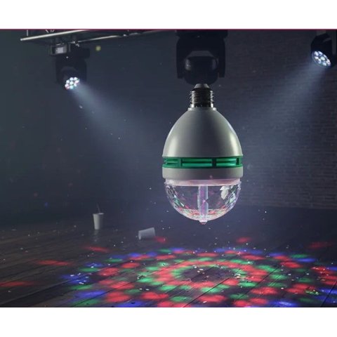 Lâmpada Led Giratória Festa Balada Colorida Globo de Luz