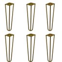 Ver imagem 1 de Kit 6 Pés de Metal 25 CM Hairpin Legs Rack e Puffs Dourado