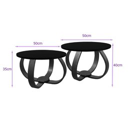 Conjunto Mesa de Centro e Lateral Pés Cebola Composê Espelhada Branco - 3