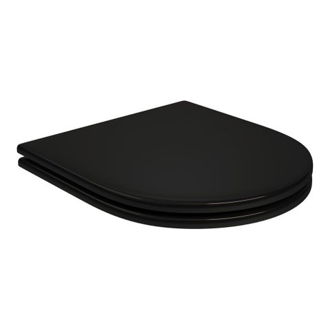 Assento de Poliéster Slow Close Carrara/level/lk/nuova Ébano Black Noir - Ap.237.bl.no.95