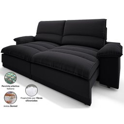 Sofá Plaza 2,00m Retrátil e Reclinável Velosuede - Netsofas - 4