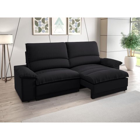 Sofá Plaza 2,00m Retrátil e Reclinável Velosuede - Netsofas