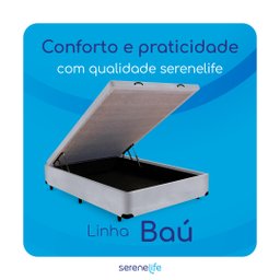 Cama Box Baú Solteirão Serenelife - Suede Cinza Claro - 6