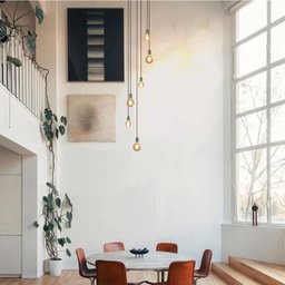 Lustre para Sala Pratic 6 Lâmpadas Dourado Pé Direito Alto - 6