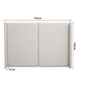 Ver imagem 3 de Cabeceira Queen Estofada 176cm com 2 Mesas de Cabeceira 100% Mdf Cor:linho Philips Alumínio e Luna