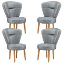 Ver imagem 1 de Kit 4 Poltronas para Recepção Maquiagem Sala de Jantar Ergonômica Tecido Veludo Pés Palito