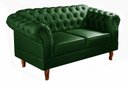 Ver imagem 3 de Kit Sofá Dom Pedro Chesterfield 2 Lugares + 1 Poltrona Decoração Sala Recepção - Couríssimo Verde