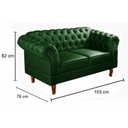 Ver imagem 6 de Kit Sofá Dom Pedro Chesterfield 2 Lugares + 1 Poltrona Decoração Sala Recepção - Couríssimo Verde