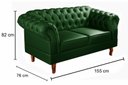 Ver imagem 6 de Kit Sofá Dom Pedro Chesterfield 2 Lugares + 1 Poltrona Decoração Sala Recepção - Couríssimo Verde