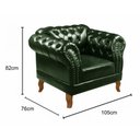 Ver imagem 5 de Kit Sofá Dom Pedro Chesterfield 2 Lugares + 1 Poltrona Decoração Sala Recepção - Couríssimo Verde