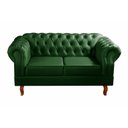 Ver imagem 4 de Kit Sofá Dom Pedro Chesterfield 2 Lugares + 1 Poltrona Decoração Sala Recepção - Couríssimo Verde