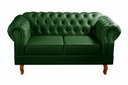 Ver imagem 4 de Kit Sofá Dom Pedro Chesterfield 2 Lugares + 1 Poltrona Decoração Sala Recepção - Couríssimo Verde