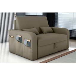 Sofá Cama 2 Lugares com Bau 1,40 Mts Day Matrix Capuccino - 2