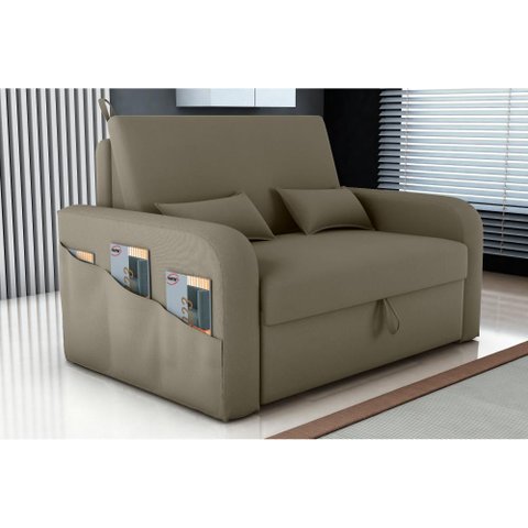 Sofá Cama 2 Lugares com Bau 1,40 Mts Day Matrix Capuccino