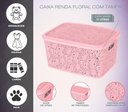 Ver imagem 2 de Kit 3 Caixas Cestos Organizadoras Rosa Uninjet 17l Floral:rosa