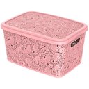 Ver imagem 1 de Kit 3 Caixas Cestos Organizadoras Rosa Uninjet 17l Floral:rosa