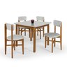 Conjunto Mesa de Jantar Base Madeira Maciça com 4 Cadeiras Elisa Ideal para Apartamenteo 80 X 80 Off - 2