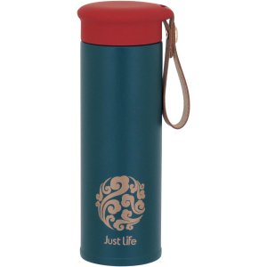 JUST LIFE GARRAFA TÉRMICA 20x6x6cm 450ml INOX VERDE PAREDE DUPLA
