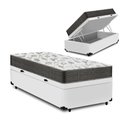 Ver imagem 1 de Cama Box com Baú Solteiro + Colchão Solteiro ISO 100 D33 (88x188x58) - Ortobom