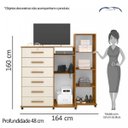 Ver imagem 5 de Cômoda com Espelho 2 Portas 6 Gavetas Master Plus Albatroz Móveis