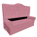 Ver imagem 1 de Conjunto Cabeceira Queen Casal e Recamier Baú 160cm Calçadeira Estofado:suede Rosê
