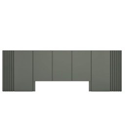 Cabeceira King 3,50m e 2 Mesas de Cabeceira Mdf sob Medida Cor:cinza Sagrado - 8