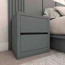 Ver imagem 2 de Cabeceira King 3,50m e 2 Mesas de Cabeceira Mdf sob Medida Cor:cinza Sagrado