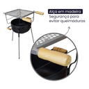 Ver imagem 5 de Churrasqueira Campana Botijão 3 Pés Grelha Completa Ferro Fundido