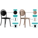 Ver imagem 3 de Kit 6 Cadeiras Sala Jantar 1738 6 Uni Rose/linho Areia/courano Caramelo - Carraro