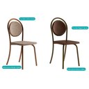 Ver imagem 4 de Kit 6 Cadeiras Sala Jantar 1738 6 Uni Rose/linho Areia/courano Caramelo - Carraro