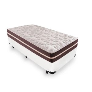 Cama Box Solteiro 88 Tecido Sintético Branco com Colchão Little Angel - Bello Box - Mola Superlastic