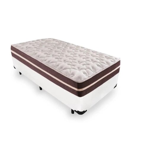 Cama Box Solteiro 88 Tecido Sintético Branco com Colchão Little Angel - Bello Box - Mola Superlastic
